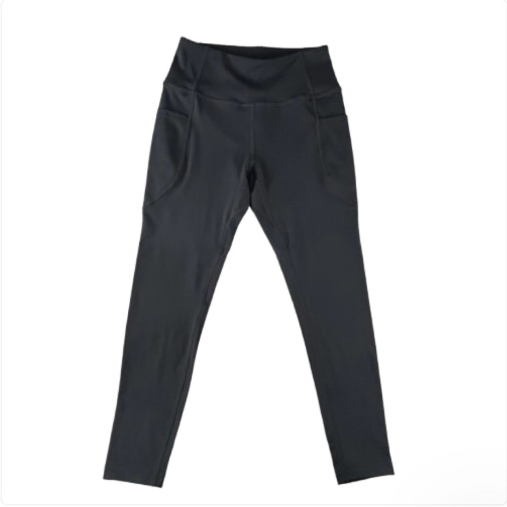 BALEAF Girl’s Grey Athletic Leggings Side Pocket Yoga Pants Size S